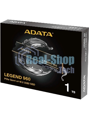 Накопитель SSD ADATA LEGEND 960, 1Tb, PCIe 4.0 x4, M.2 2280, NVMe, R/W 7400/6000, с радиатором