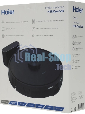 Робот-пылесос Haier HSR Care S3B черный, 3200 мAч Li-Ion, уборка сухая/влажная, пылесборник контейнер 0.3 л