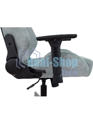 Кресло игровое Бюрократ Knight N1 Fabric серо-голубой Light-28 с подголов. крестовина металл
