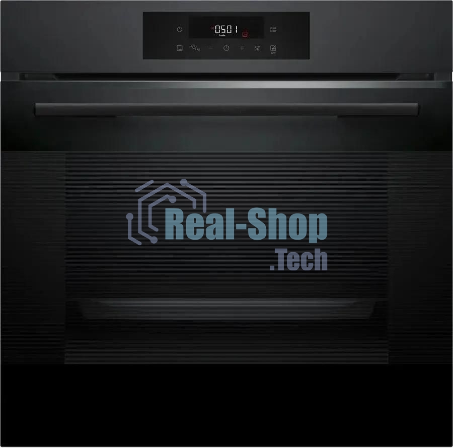 Духовой шкаф электрический Bosch HJG852YT0T Serie 6, 60 см, 66 л, черный матовый,сенсорное управление, 8 режимов+AutoPilot 30(30 автоматических программ), LCD-дисплей, галогенное освещение, самоочистка EcoClean,Soft Open and Soft Close door,телескопические направляющие на 2 уровнях