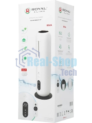 Увлажнитель воздуха Royal Clima RIVA RUH-RV300/8.0E-WT белый, 30 м², 8 л, ультразвуковой, гигростат, ароматизация, пульт ДУ, ночной режим, верхний залив воды