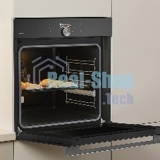 Встраиваемая электрическая духовка Gorenje BP6138B, объем 77 л, макс. температура 320 градусов, сенсорное/поворотное управление, Wi-Fi, пиролитическая очистка, телескопические направляющие на одном уровне, термощуп, AirFry, автоматические программы, динамическая система охлаждения, многоуровневое приготовление, PerfectGrill, энергоэффективность А+, черный