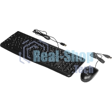 Комплект клавиатура+мышь Logitech MK120 проводной, USB, 1000 DPI, чёрный (неоригинальная гравировка)