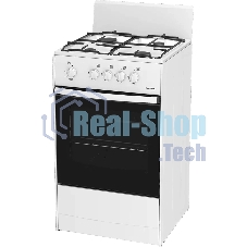 Плита газовая Darina S GM 441 001 W белый/черный, конфорок 4 шт, духовка 50 л, 50 см x 85 см x 51 см