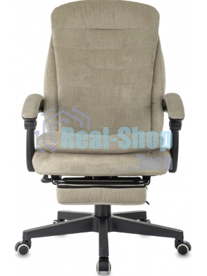 Кресло руководителя Бюрократ T-9950MSG-F Fabric песочный Light-21, крестов. пластик, подст. для ног