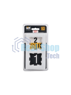 Рамка 2-местная IEK BRITE РУ-2-2-БрБ стекло белый