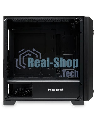 Компьютерный корпус без блока питания HSPD M340, Mesh Mid Tower, черный, TG, 0.5 SPCC, no fans, mATX, mITX, 165/350/200мм, 2x2.5