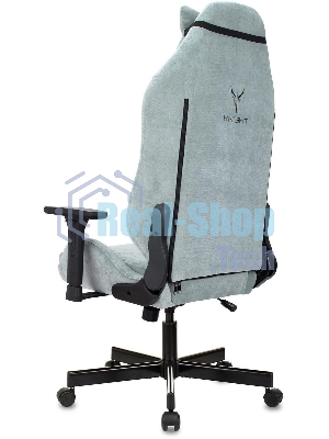 Кресло игровое Бюрократ Knight N1 Fabric серо-голубой Light-28 с подголов. крестовина металл