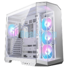 Компьютерный корпус MSI MAG Pano 100R PZ WHITE, Mid Tower, ATX, 2xUSB 3.2 Gen 1, 1xUSB 3.2 Gen2 Type-C, 3x120мм ARGb Reverse Blade Fan, 1x120мм ARGb Fan, ARGb+PWM Control Board,Tempered Glass Window, Brown Box
