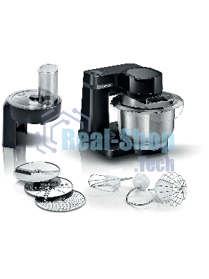 Кухонный комбайн Bosch MUMS2EB01, 700 Вт, 4 скорости, металл чаша 3,8 л, черный