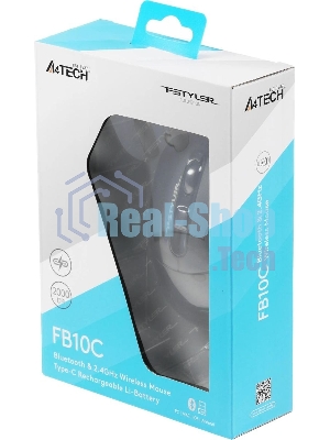 Мышь беспроводная A4Tech Fstyler FB10C черный, 2000 dpi, радиоканал, Bluetooth, USB, кнопки - 4