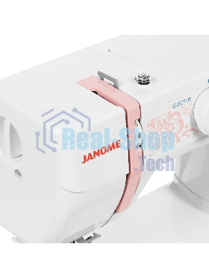 Швейная машина Janome HD1023 белый/розовый, электромеханическая, вертикальный качающийся, 25 операций, автоматическая петля