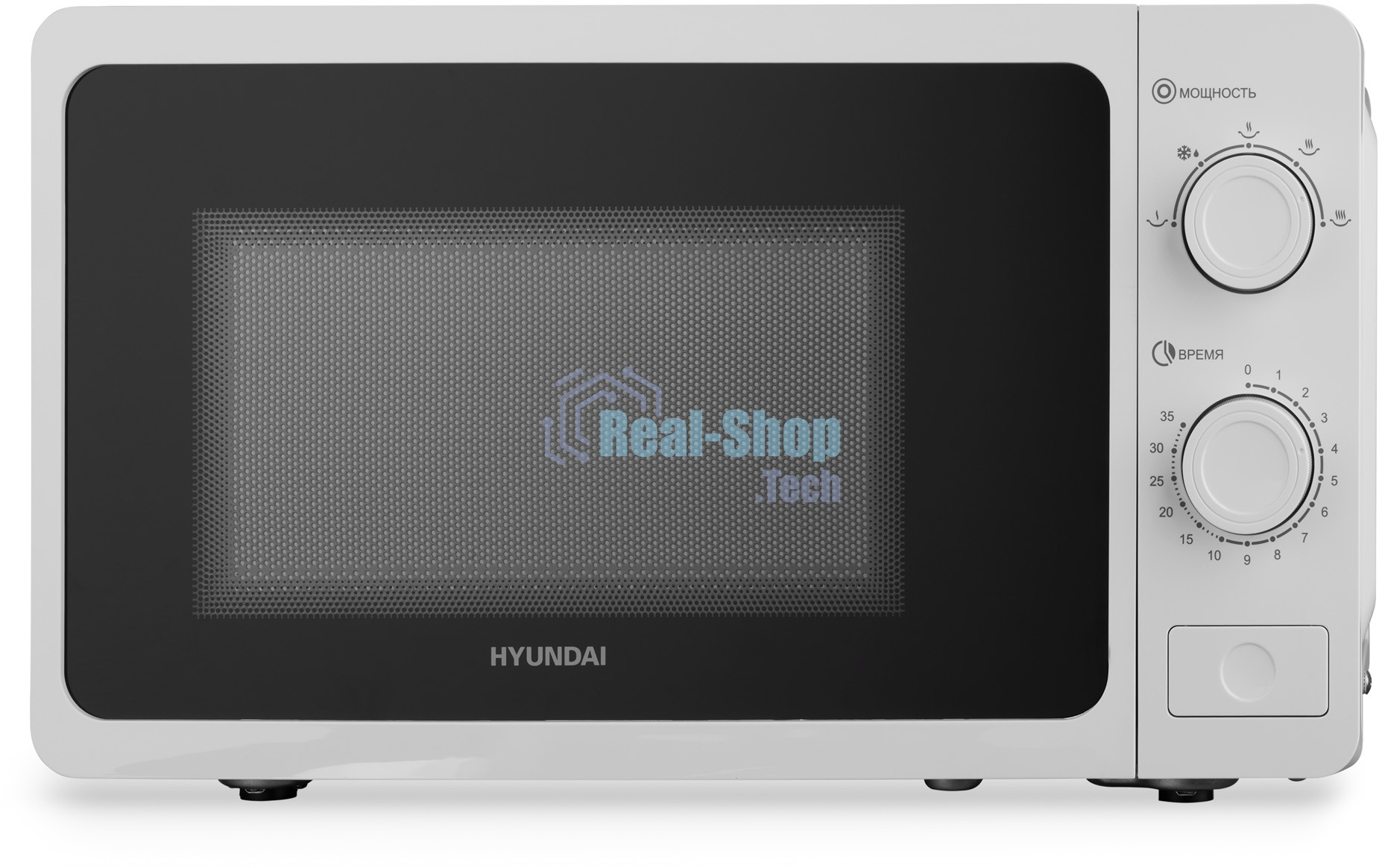 Микроволновая печь Hyundai HYM-M2009 белый, 20 л, 700 Вт, переключатели - поворотный механизм
