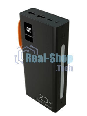 Портативный аккумулятор More choice (4620202550569) PB22-20 с кабелем 2USB 2.1A - 20000mAh черный