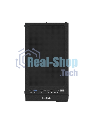 Компьютерный корпус Miditower ExeGate EVO-9211 (ATX, без БП, с окном, 2хUSB+1хUSB 3.0, HD аудио, черный, 1 вент. с RGb подсветкой)