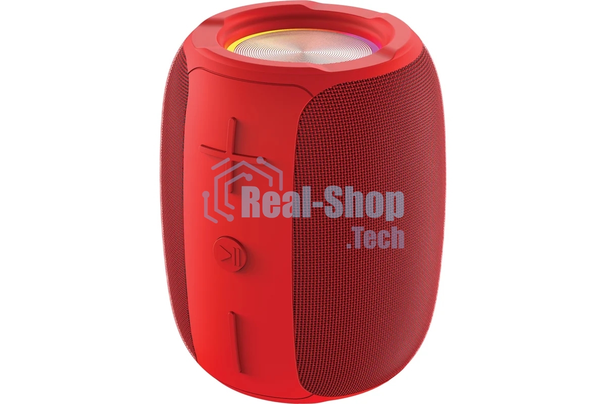 Колонка беспроводная QUMO BatteryBeats BT5.0 5Вт IP64 FM SD USB AUX подсветка 1500мА·ч красный