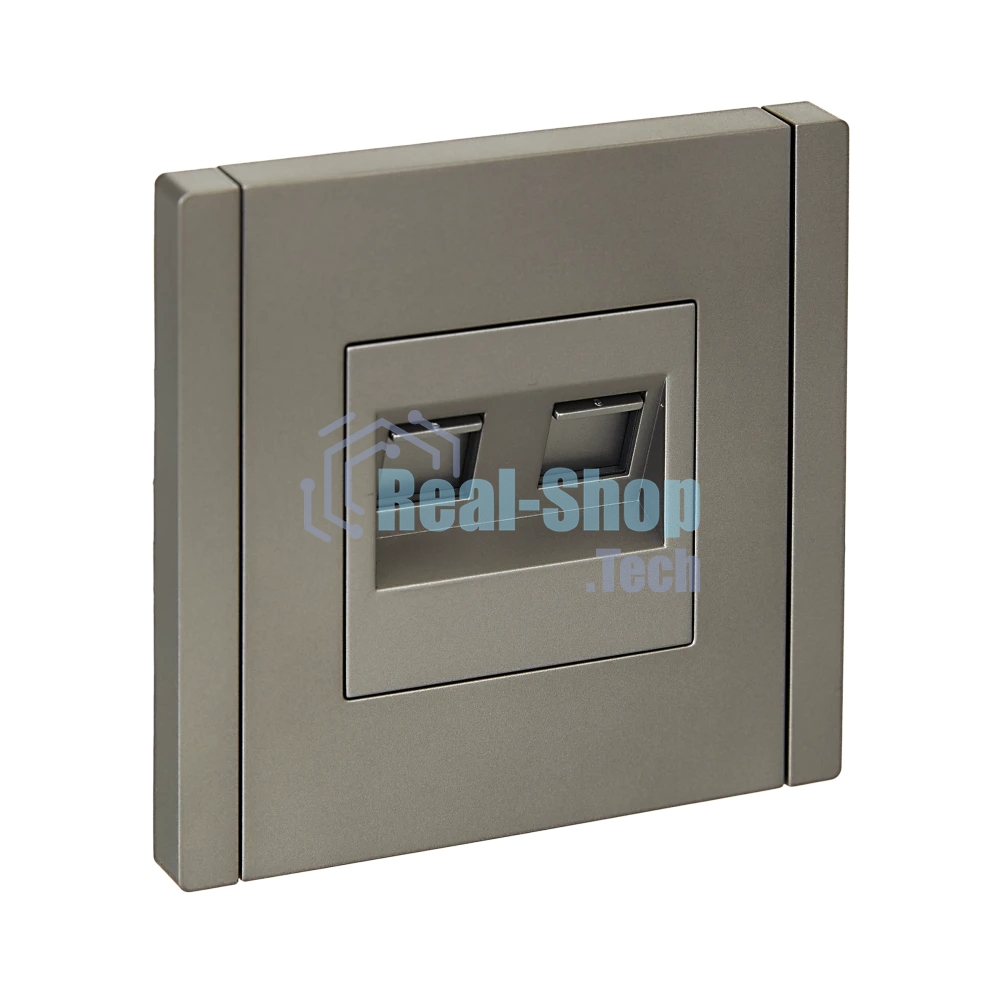 Розетка компьютерная IEK FORTE&PIANO FP534 2-ая RJ45 кат.6 сталь