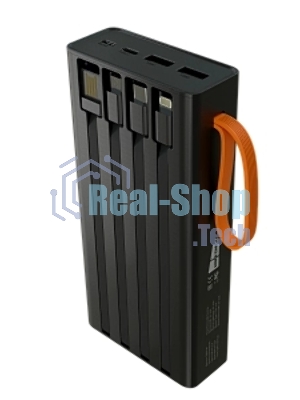 Портативный аккумулятор More choice (4620202550569) PB22-20 с кабелем 2USB 2.1A - 20000mAh черный