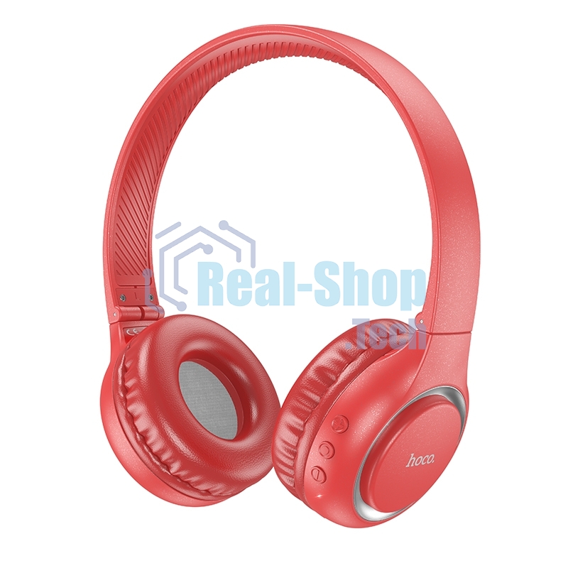 Беспроводные/проводные наушники Hoco W41 красный, накладные, Bluetooth + проводной, складная конструкция, до 7 ч