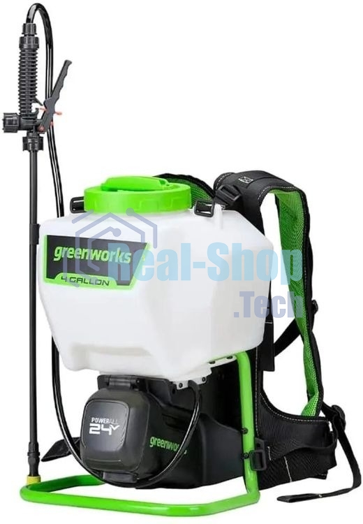Опрыскиватель Greenworks G24BPSII аккум. ранц. 15л белый/зеленый (5300307)