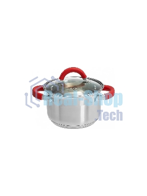 Кастрюля WEBBER BE-340/2 2,2 л, 16 см, нержавеющая сталь, индукция, со стеклянной крышкой