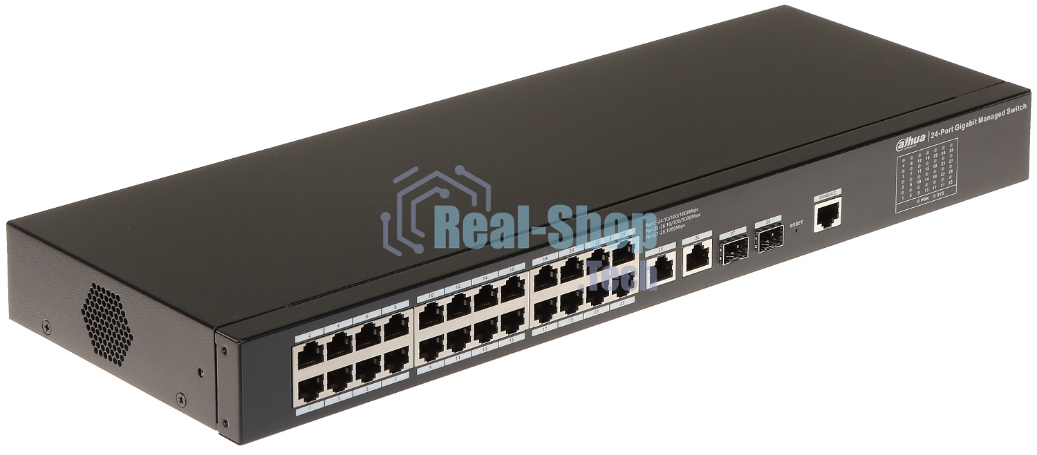 Коммутатор Dahua DH-SG4028, 26×1 Гбит/с + 2×1 Гбит/с SFP, управляемый