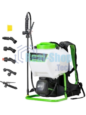 Опрыскиватель Greenworks G24BPSII аккум. ранц. 15л белый/зеленый (5300307)