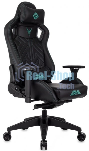 Кресло игровое Knight Titan черный эко.кожа, крестов. пластик