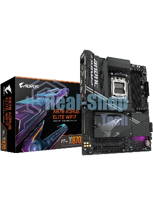 Материнская плата Gigabyte X870 AORUS ELITE WIFI7, AM5, AMD X870, 4xDDR5, 4xSATA, 4xM.2, 1xPCI-E 5.0 x16, 1xPCI-E 4.0 x4, 1xPCI-E 3.0 x2, 1xHDMI, 1x 2.5Gb LAN, 4xUSB-A 3.2 Gen 1, 2xUSB-A 3.2 Gen 2, 4xUSB-A 2.0, 2xUSB-C 4.0, 2x3.5 мм, 7.1, ATX