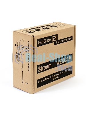Веб-камера ExeGate Stream HD-4000 3840x2160, 30 кадр/с, USB Type-A, микрофон (2 шт, шумоподавление), шторка приватности, автоматическая фокусировка, универсальное крепление, штатив в комплекте