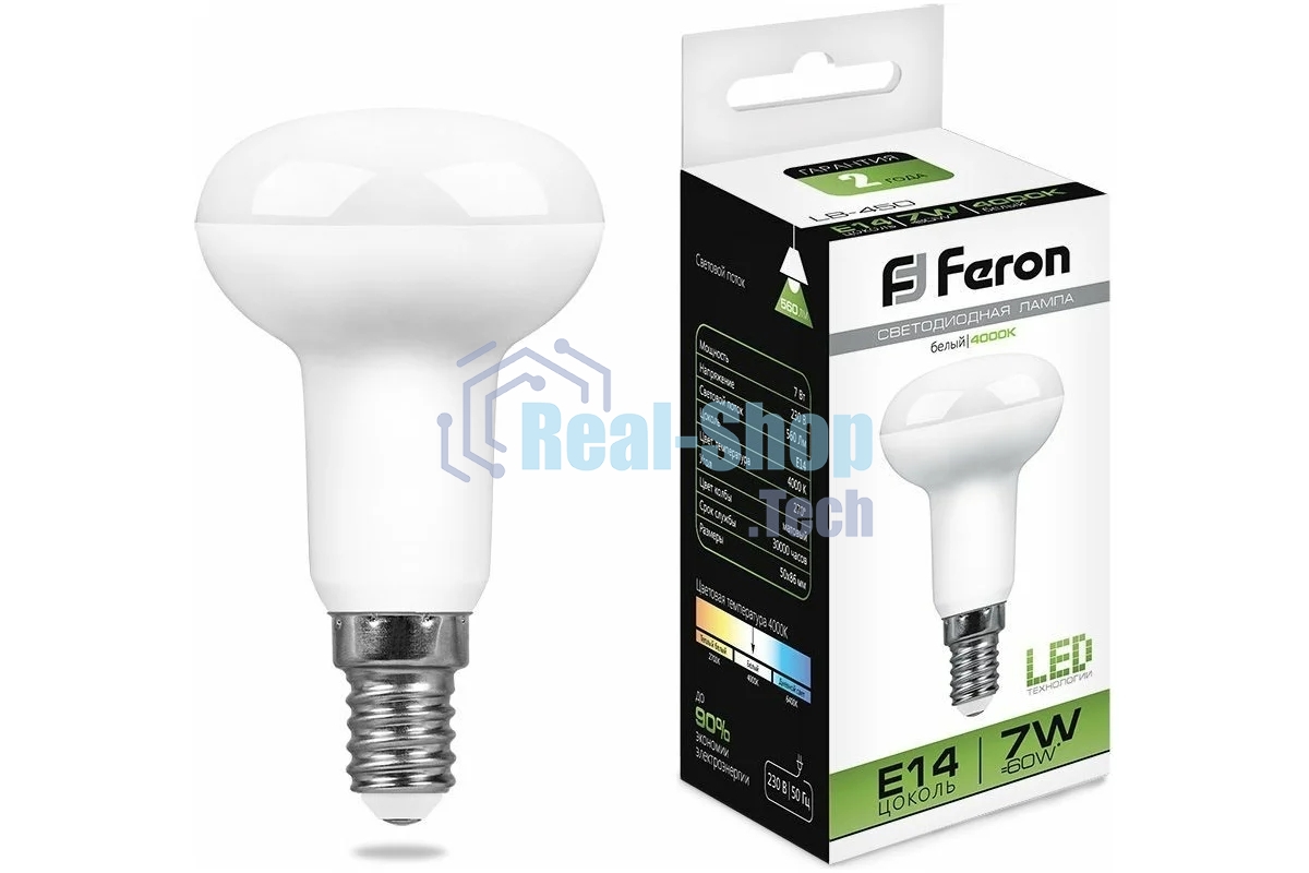 Лампа светодиодная Feron LB-450 7W 230V E14, 4000K
