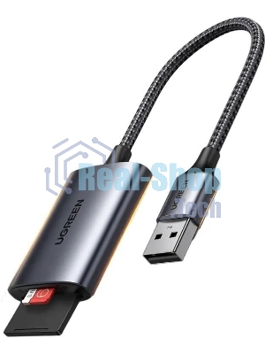 Кард-ридер UGREEN CM401/серый/SD,TF/USB Type-C/пластик