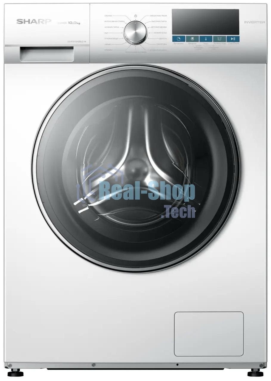 Стиральная машина Sharp ES-FSI1012DLZ-W белый, загрузка фронтальная 10 кг, 1200 об/мин, класс A+++