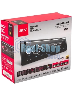 Автомагнитола ACV ADX-903BM, 1 DIN, Bluetooth, USB Type-A, AUX, пульт ДУ
