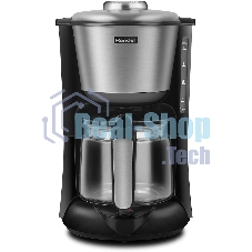 Кофеварка капельная Rondell 1100-RE-01 серебристый/черный, исп. кофе - молотый, 1.25 л, 1000 Вт