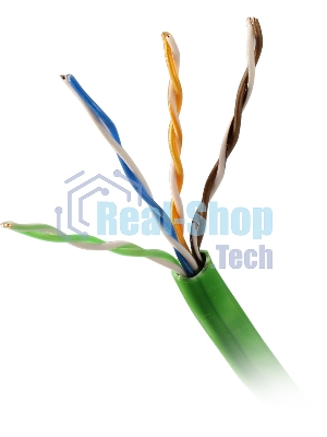 Кабель NEOMAX NM710021-100М-РТ U/UTP cat.5e 4x2x0.52, 24 AWG, медь, внутренний, PVCLS нг(А)-LSLTx, 100м, зеленый