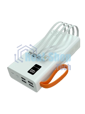 Портативный аккумулятор More choice (4620202550583) PB22-30 с кабелем 2USB 2.1A - 30000mAh белый
