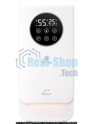 Увлажнитель воздуха Royal Clima VOLPE RUH-VP270/6.5E-WT белый, 30 м², 6.5 л, ультразвуковой, производительность 270 мл/ч, гигростат, ароматизация, управление по Wi-Fi (SmartLife), пульт ДУ