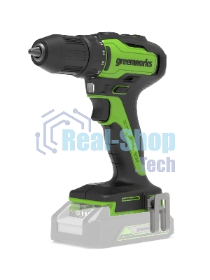 Дрель-шуруповерт GREENWORKS GD24DD35, 24 В, 2 Ач, 35 Нм, бесщеточный