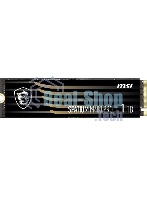Накопитель SSD MSI SPATIUM M480 PRO, 1000Gb, M.2 2280, PCIe 4.0 x4, NVMe, R/W 7400/6000