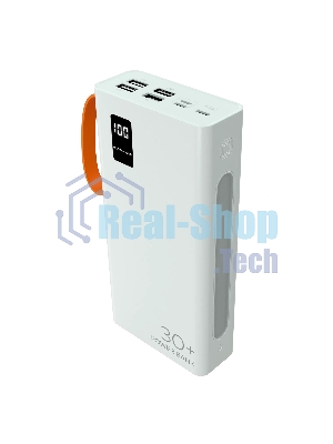 Портативный аккумулятор More choice (4620202550583) PB22-30 с кабелем 2USB 2.1A - 30000mAh белый