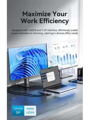 USB-концентратор Vention TQUHB, USB Type-C, USB 2.0/HDMI/RJ-45/SD/USB 3.0, USB Type-C