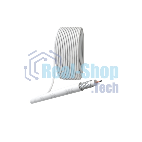Кабель коаксиальный ЭРА RG-6U CCS/оплетка Al 48проц. PVC Simple 75Ом белый