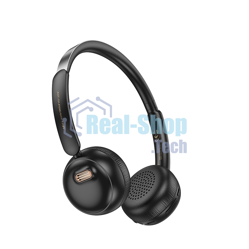 Беспроводные/проводные наушники Hoco W62 черный, полноразмерные, Bluetooth + проводной, складная конструкция, до 20 ч.