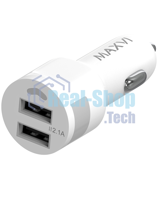 Автомобильное зарядное устройство Maxvi CCM-212 Plus M white 2.1A