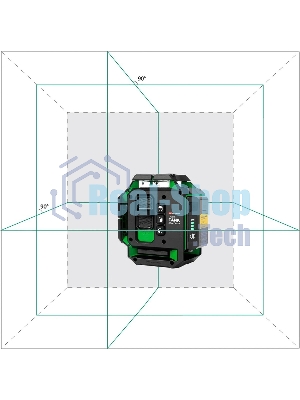 Уровень лазер. Ada LaserTANK 3-360 2кл.лаз. 515нм цв.луч. зеленый 3луч. (А00633)