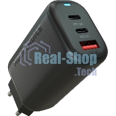 Сетевое зарядное устройство MORE CHOICE NC79a 1USB+2Type-C 3.0A PD 65W быстрая зарядка для Type-C 2м, черный