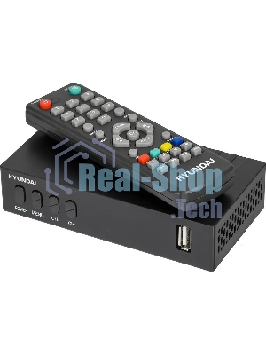 Приставка для цифрового ТВ Hyundai H-DVB440 черный, DVB-T2, DVB-T, DVB-C, HDMI, USB 2.0 x2