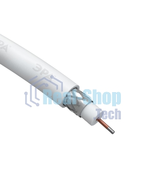 Кабель коаксиальный ЭРА RG-6U CCS/оплетка Al 48проц. PVC Simple 75Ом белый