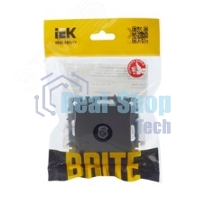 Розетка телевизионная оконечная IEK BRITE РТВ11-0-БрС сталь